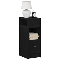 vidaXL Sängbord 2 st med låda svart 25x31x66 cm