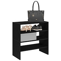 vidaXL Skohyllor 2 st stapelbar svart ek 60x30x30,5 cm