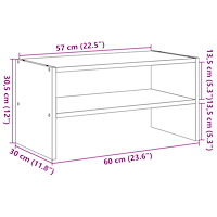 vidaXL Skohylla stapelbar sonoma-ek 60x30x30,5 cm