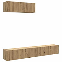 vidaXL Väggmonterade TV-skåp 3 st ek 100x30x30 cm konstruerat trä