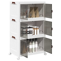 vidaXL Förvaringslåda stapelbar med hjul 3 nivåer 75 L 64x39,5x110,5cm