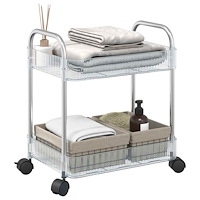 vidaXL Förvaringsvagn 2-vånings transparent 37x28x43,5 cm akryl