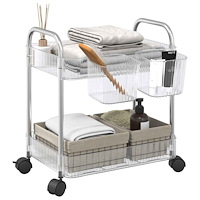 vidaXL Förvaringsvagn 2-vånings transparent 37x28x43,5 cm akryl
