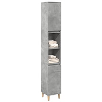 vidaXL Badrumsskåp betonggrå 30x30x190 cm konstruerat trä