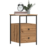vidaXL Sängbord artisan ek 34x35,5x50 cm konstruerat trä