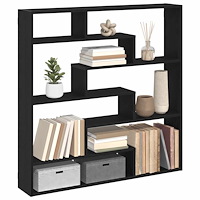 vidaXL Väggmonterad kubhylla 7 fack svart konstruerat trä