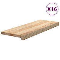 vidaXL Trappstegsmattor 16 pcs obehandlad 70x30x2 cm massiv ek