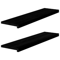 vidaXL Fönsterbänkar 2 st mörkbrun 100x30x2 cm massiv ek