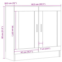 vidaXL Bokhylla artisan ek 82,5x30,5x80 cm konstruerat trä