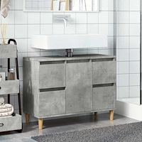 vidaXL Tvättställsskåp betonggrå 80x33x60 cm konstruerat trä