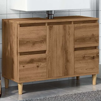 vidaXL Tvättställsskåp artisan ek 80x33x60 cm konstruerat trä