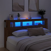 vidaXL Sänggavel LED artisan ek 200x18,5x103,5 cm konstruerat trä