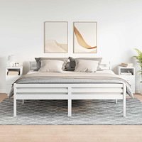 vidaXL Sängbord 2 st med 2 lådor vit 36x36x68 cm