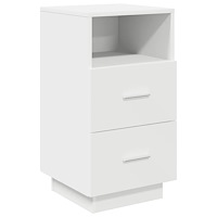 vidaXL Sängbord 2 st med 2 lådor vit 36x36x68 cm