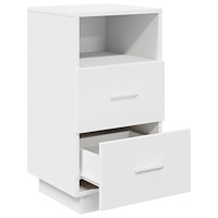 vidaXL Sängbord 2 st med 2 lådor vit 36x36x68 cm