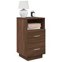 vidaXL Sängbord 2 st med 2 lådor brun ek 36x36x68 cm