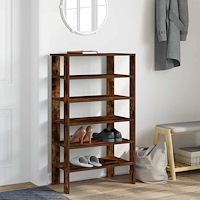 vidaXL Skohylla rökfärgad ek 61x32x105 cm konstruerat trä
