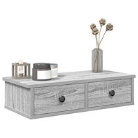 vidaXL Vägghylla med lådor grå sonoma 60x25x15 cm konstruerat trä