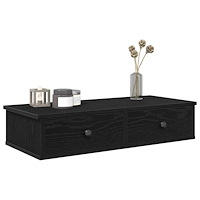 vidaXL Vägghylla med lådor svart 80x31x17 cm konstruerat trä