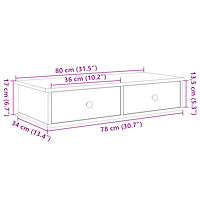 vidaXL Vägghylla med lådor sonoma-ek 80x31x17 cm konstruerat trä