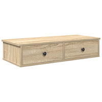 vidaXL Vägghylla med lådor sonoma-ek 80x31x17 cm konstruerat trä