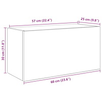 vidaXL Väggskåp för badrum brun ek 60x25x30 cm konstruerat trä