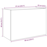 vidaXL Väggskåp för badrum svart 60x25x40 cm konstruerat trä