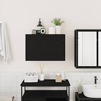vidaXL Väggskåp för badrum svart 60x25x40 cm konstruerat trä