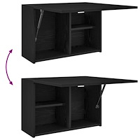 vidaXL Väggskåp för badrum svart 60x25x40 cm konstruerat trä