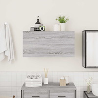 vidaXL Väggskåp för badrum grå sonoma 80x25x40 cm konstruerat trä