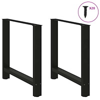 vidaXL Matbordsben svarta 2 st 70x(72-73) cm stål