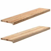 vidaXL Trappstegsmattor 2 pcs obehandlad 120x30x2 cm massiv ek