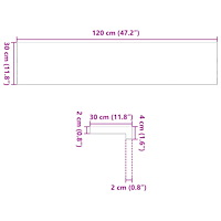 vidaXL Trappstegsmattor 2 pcs obehandlad 120x30x2 cm massiv ek