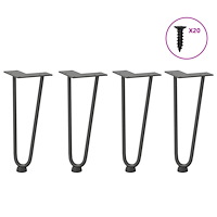 vidaXL Hårnålsben för soffbord 4 st antracit 30 cm massivt stål