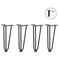 vidaXL Hårnålsben för soffbord 4 st antracit 30 cm massivt stål