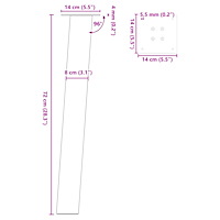 vidaXL Konsolbordsben 4 st svarta 72 cm stål