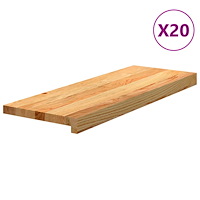 vidaXL Trappstegsmattor 20 pcs ljusbrun 70x30x2 cm massiv ek