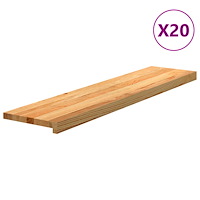 vidaXL Trappstegsmattor 20 pcs ljusbrun 110x30x2 cm massiv ek