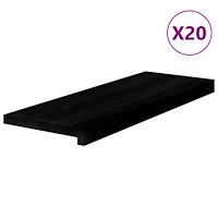 vidaXL Trappstegsmattor 20 pcs mörkbrun 70x25x2 cm massiv ek