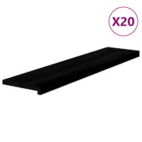 vidaXL Trappstegsmattor 20 pcs mörkbrun 110x25x2 cm massiv ek