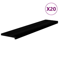 vidaXL Trappstegsmattor 20 pcs mörkbrun 120x25x2 cm massiv ek