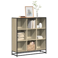 vidaXL Bokhylla sonoma-ek 97,5x33x107,5 cm konstruerat trä och metall