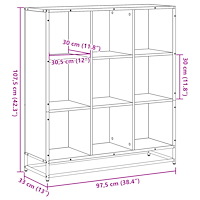 vidaXL Bokhylla brun ek 97,5x33x107,5 cm konstruerat trä och metall