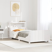 vidaXL Sängram utan madrass vit 90x200 cm massiv furu