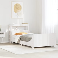 vidaXL Sängram utan madrass vit 90x190 cm massiv furu