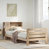 vidaXL Sängram utan madrass 90x200 cm massiv furu