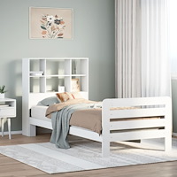 vidaXL Sängram utan madrass vit 90x200 cm massiv furu