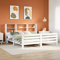 vidaXL Sängram utan madrass vit 180x200 cm massiv furu