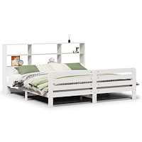 vidaXL Sängram utan madrass vit 180x200 cm massiv furu