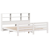 vidaXL Sängram utan madrass vit 180x200 cm massiv furu
